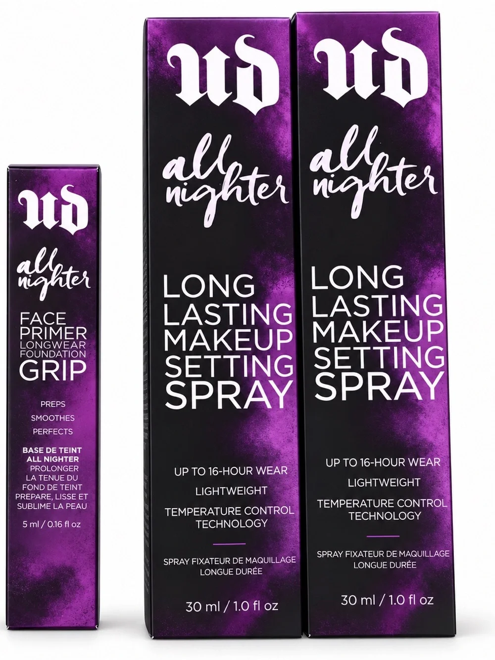 Urban Decay All Nighter 3-Piece Makeup Setting Spray + Face Primer Bundle.NWT